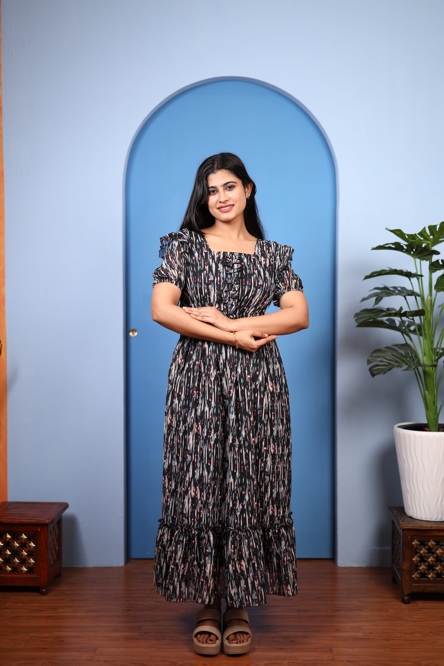 Georgette Frill Style Maxi (Non-Feeding)
