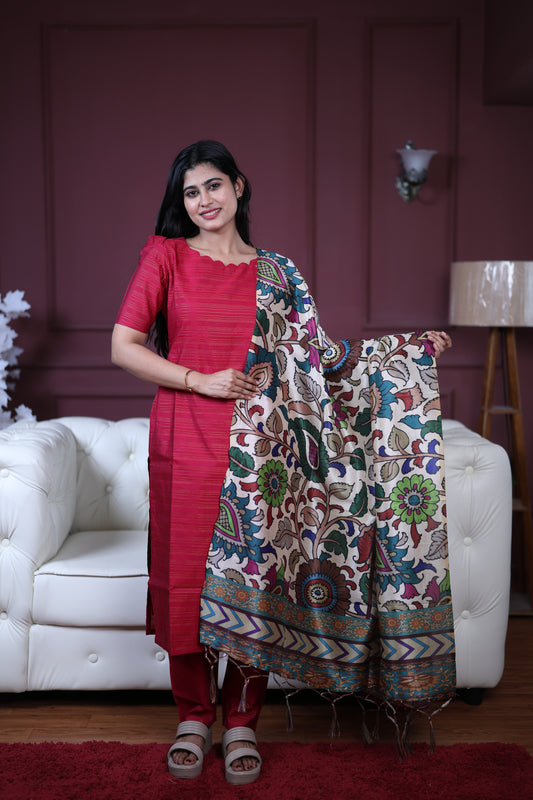 Premium Raw Silk Salwar Set-(Top,Bottom,Duppatta)-Non Feeding Only