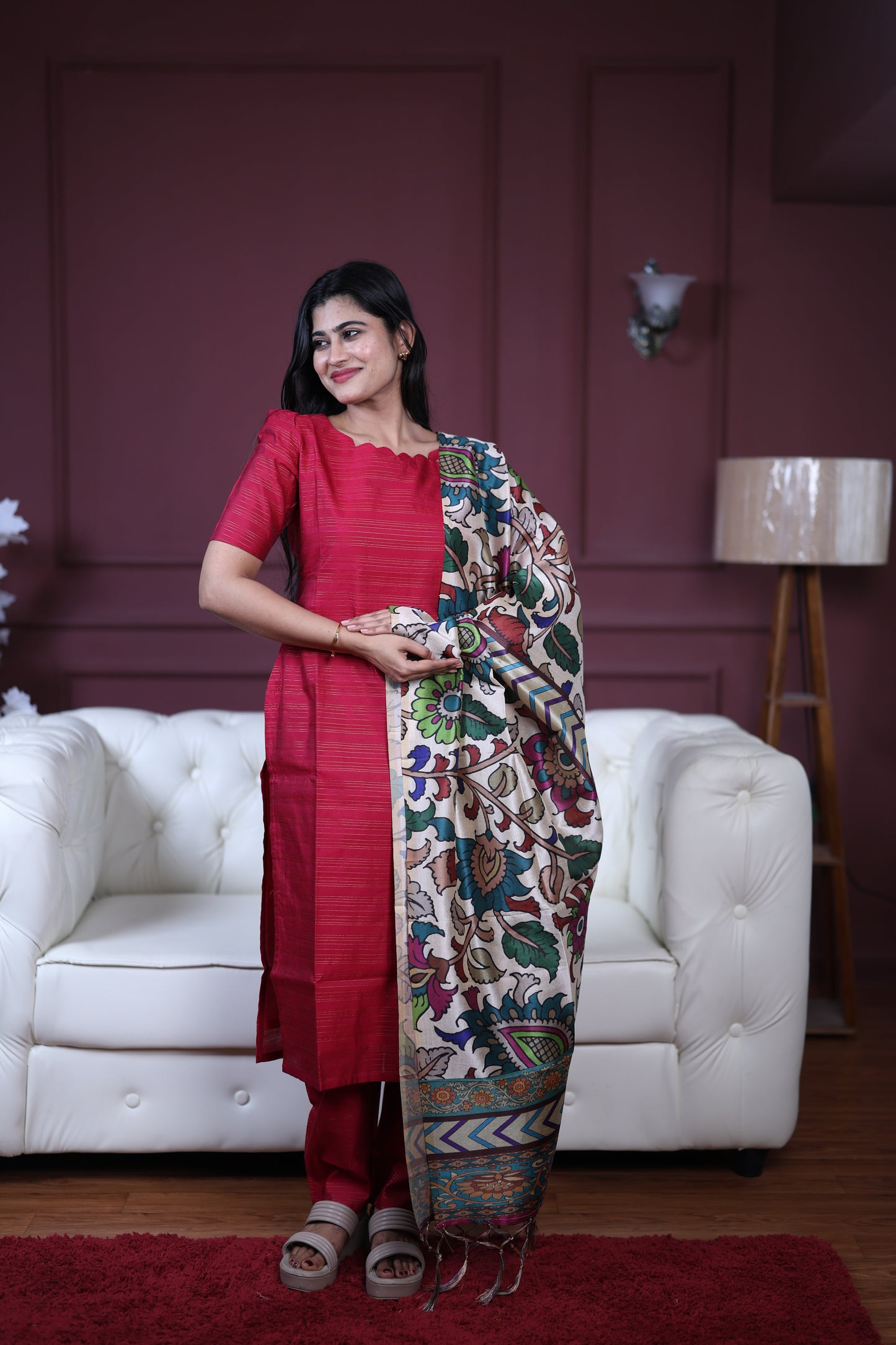 Premium Raw Silk Salwar Set-(Top,Bottom,Duppatta)-Non Feeding Only