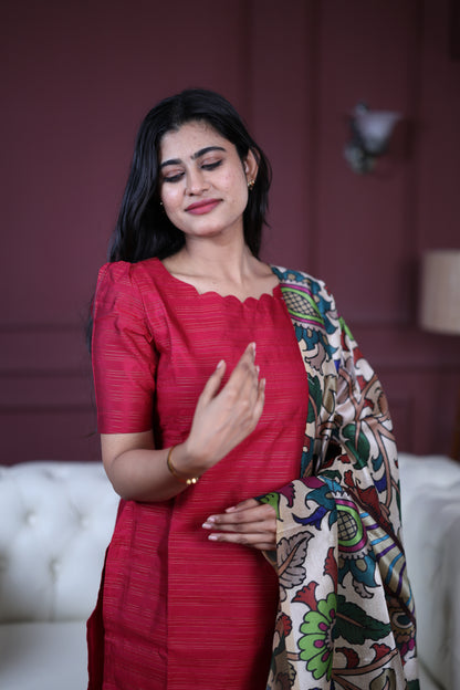 Premium Raw Silk Salwar Set-(Top,Bottom,Duppatta)-Non Feeding Only