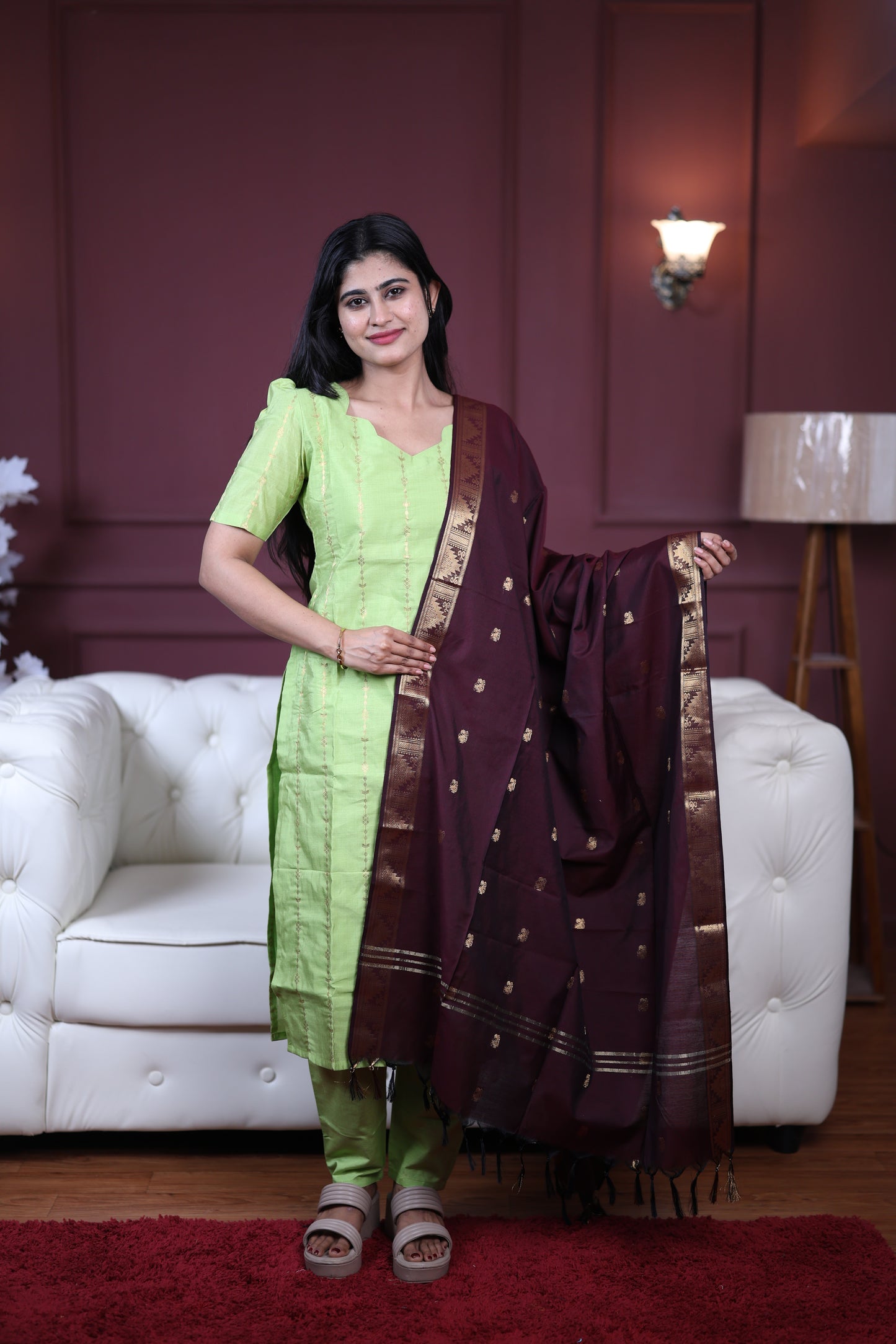 Premium Raw Silk Salwar Set-(Top,Bottom,Duppatta)-Non Feeding Only