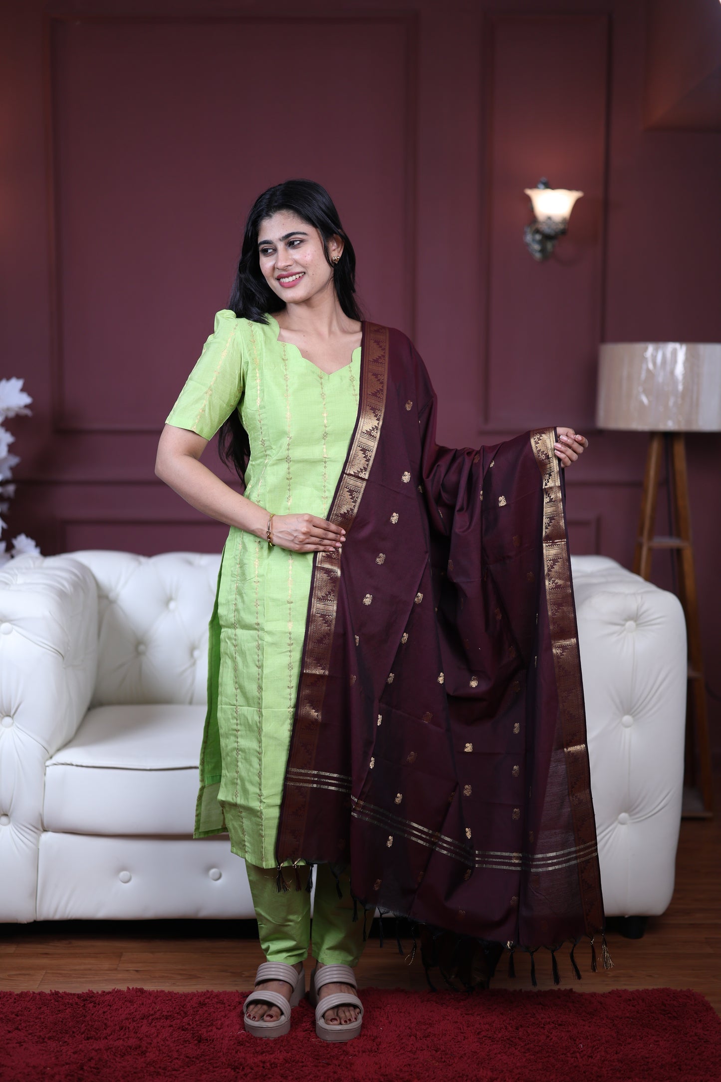 Premium Raw Silk Salwar Set-(Top,Bottom,Duppatta)-Non Feeding Only