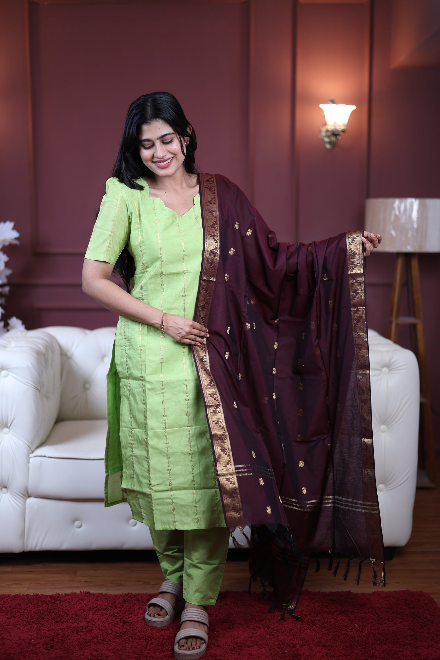 Premium Raw Silk Salwar Set-(Top,Bottom,Duppatta)-Non Feeding Only