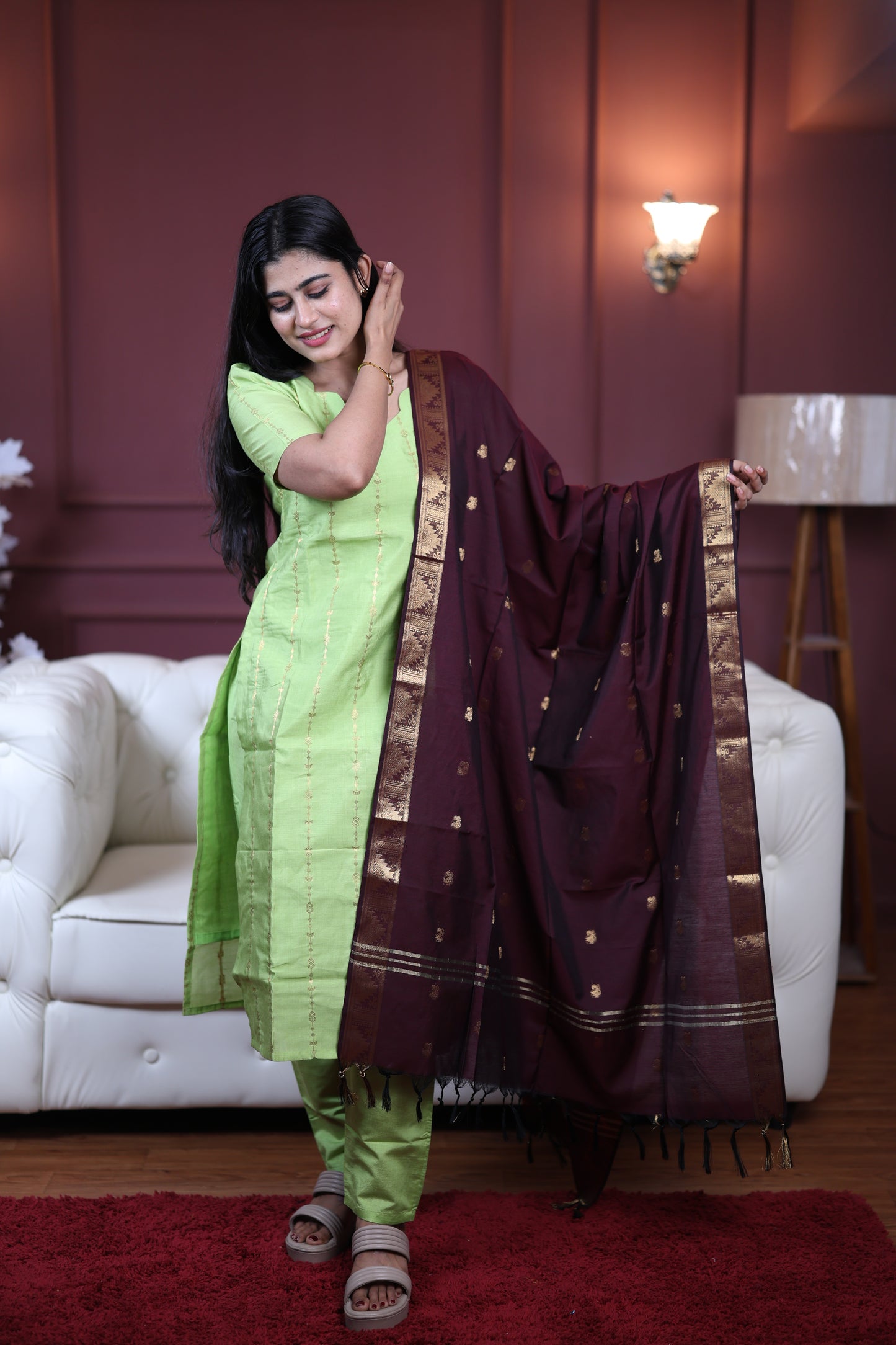Premium Raw Silk Salwar Set-(Top,Bottom,Duppatta)-Non Feeding Only