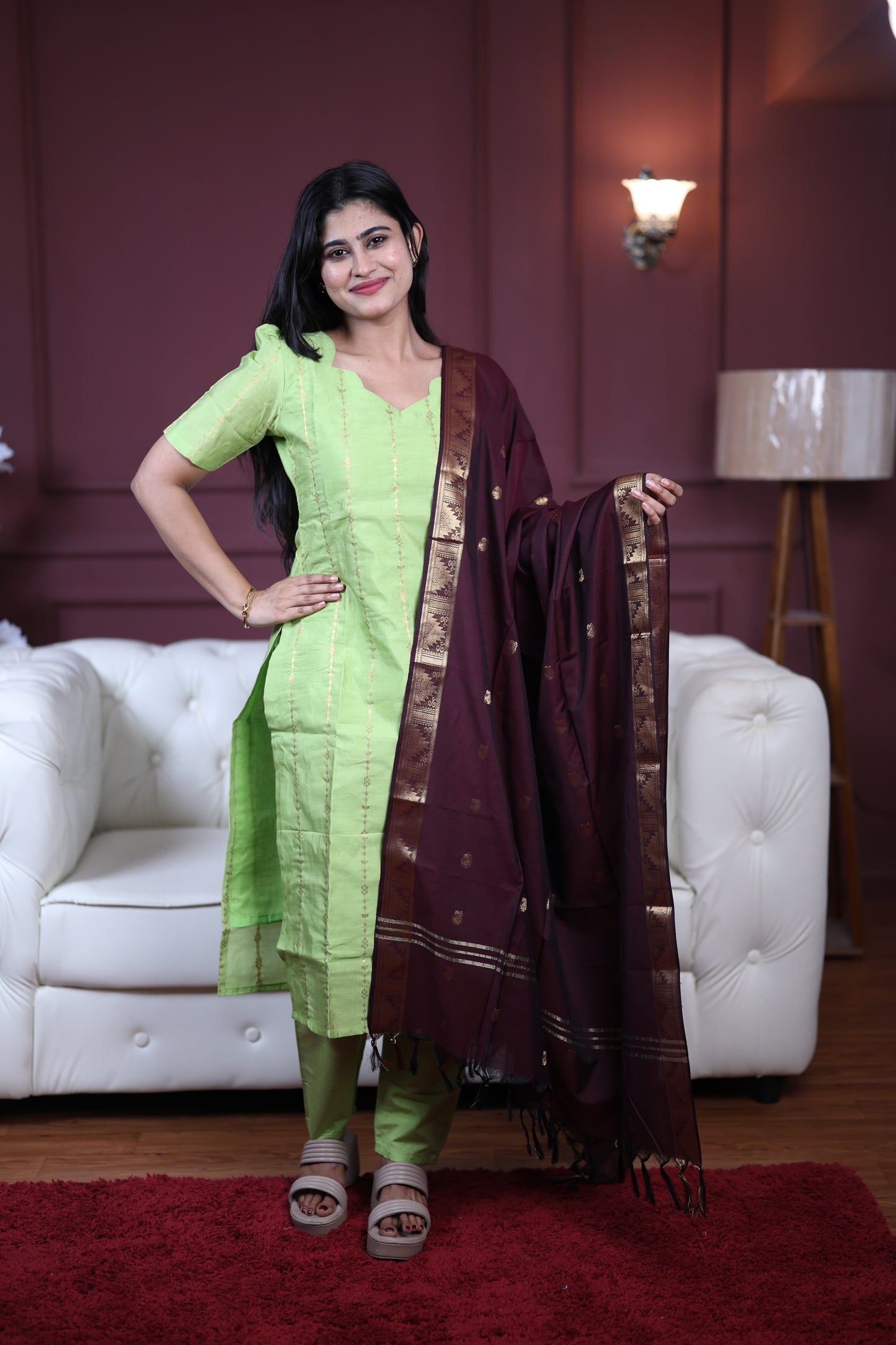Premium Raw Silk Salwar Set-(Top,Bottom,Duppatta)-Non Feeding Only