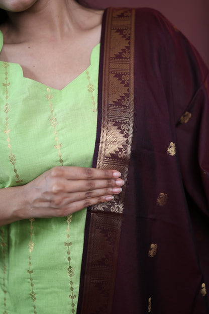 Premium Raw Silk Salwar Set-(Top,Bottom,Duppatta)-Non Feeding Only