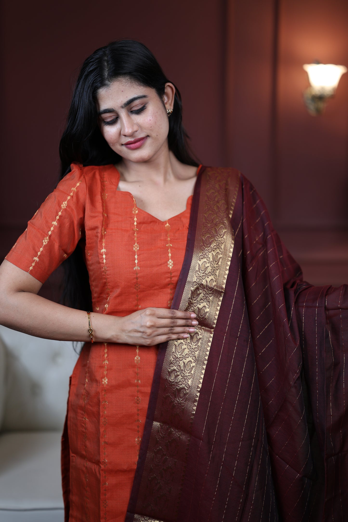 Premium Raw Silk Salwar Set-(Top,Bottom,Duppatta)-Non Feeding Only