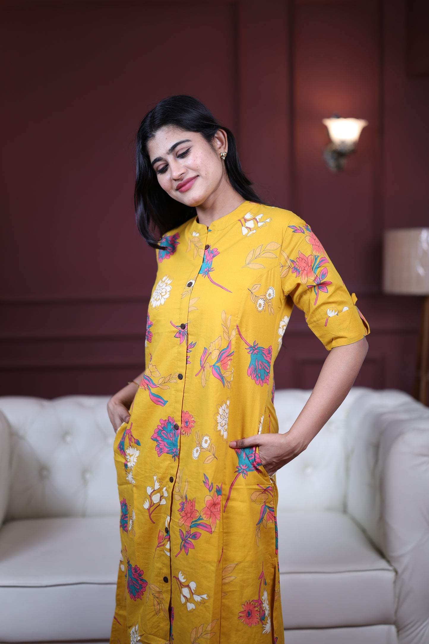 Premium Cotton Printed Coord Set (With Lining)-College/Office wear