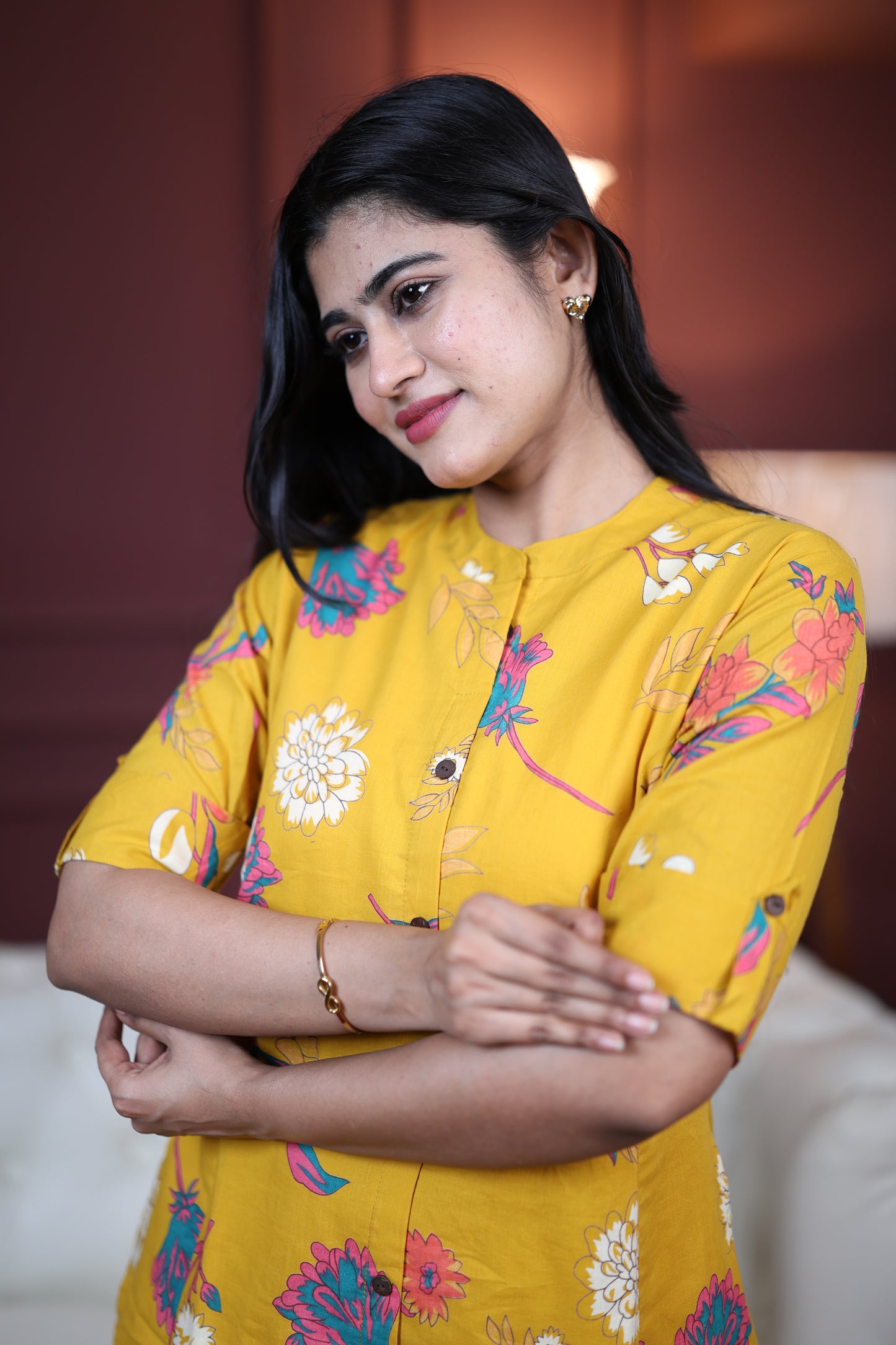 Premium Cotton Printed Coord Set (With Lining)-College/Office wear