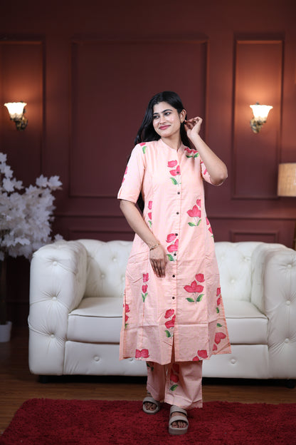 Premium Cotton Printed Coord Set- Feeding/Non Feeding (With Lining)