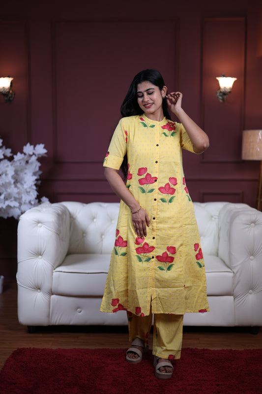 Premium Cotton Printed Coord Set- Feeding/Non Feeding (With Lining)
