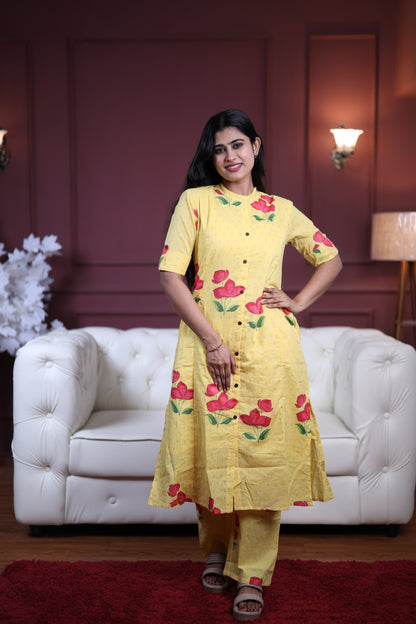 Premium Cotton Printed Coord Set- Feeding/Non Feeding (With Lining)