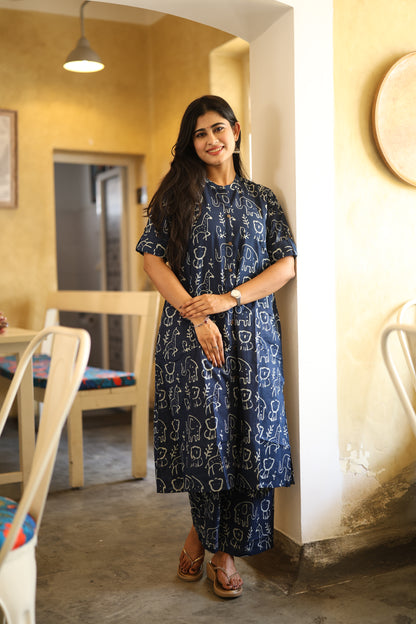 Premium Cotton Printed Coord Set- Feeding/Non Feeding (With Lining) FC0111