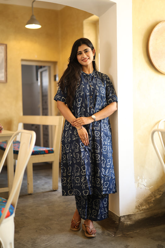 Premium Cotton Printed Coord Set- Feeding/Non Feeding (With Lining) FC0111