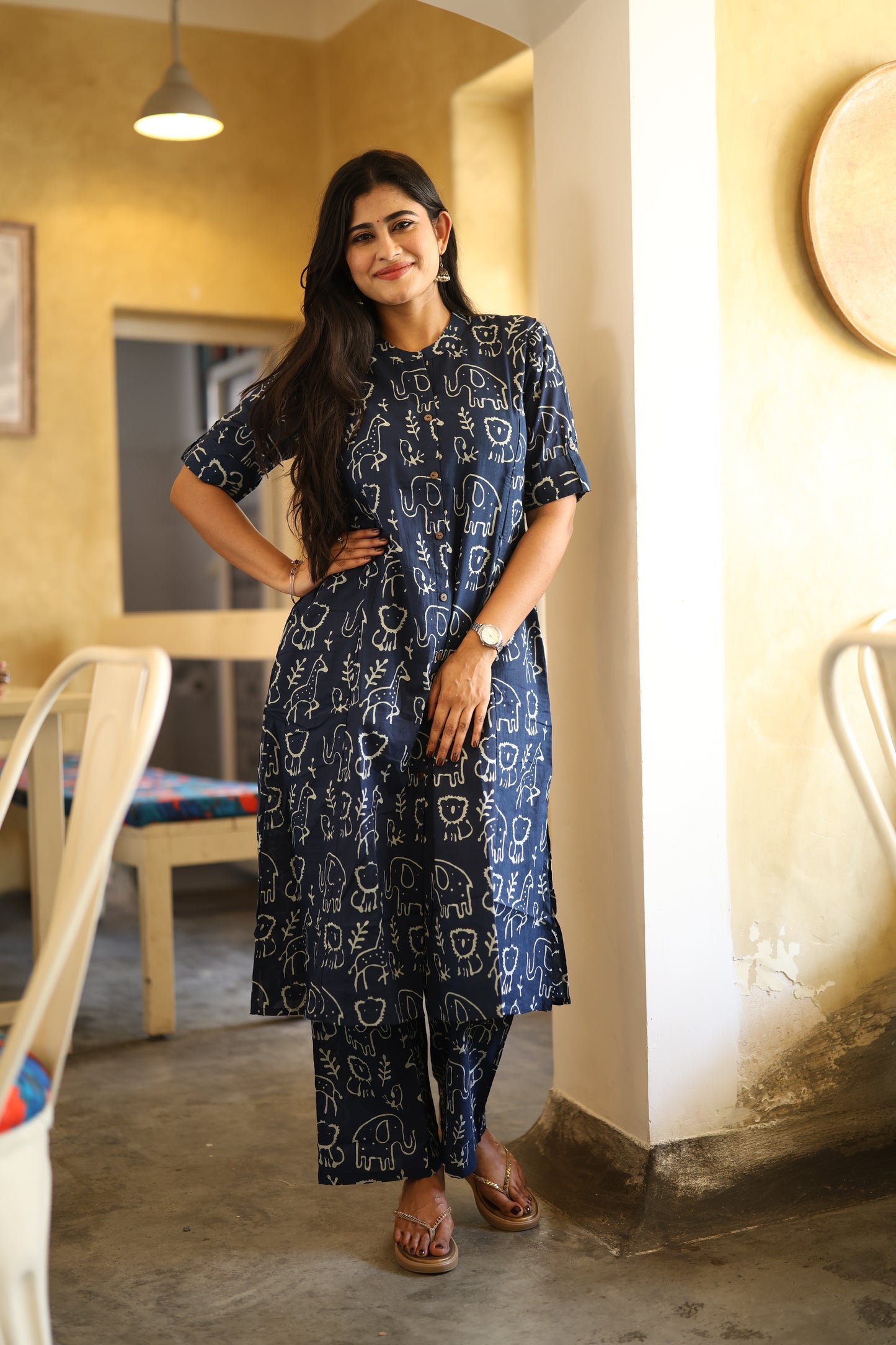 Premium Cotton Printed Coord Set- Feeding/Non Feeding (With Lining) FC0111