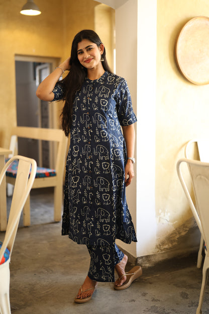 Premium Cotton Printed Coord Set- Feeding/Non Feeding (With Lining) FC0111