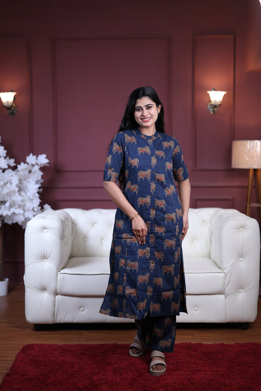 Premium Cotton Printed Coord Set (With Lining)-College/Office wear (Copy)
