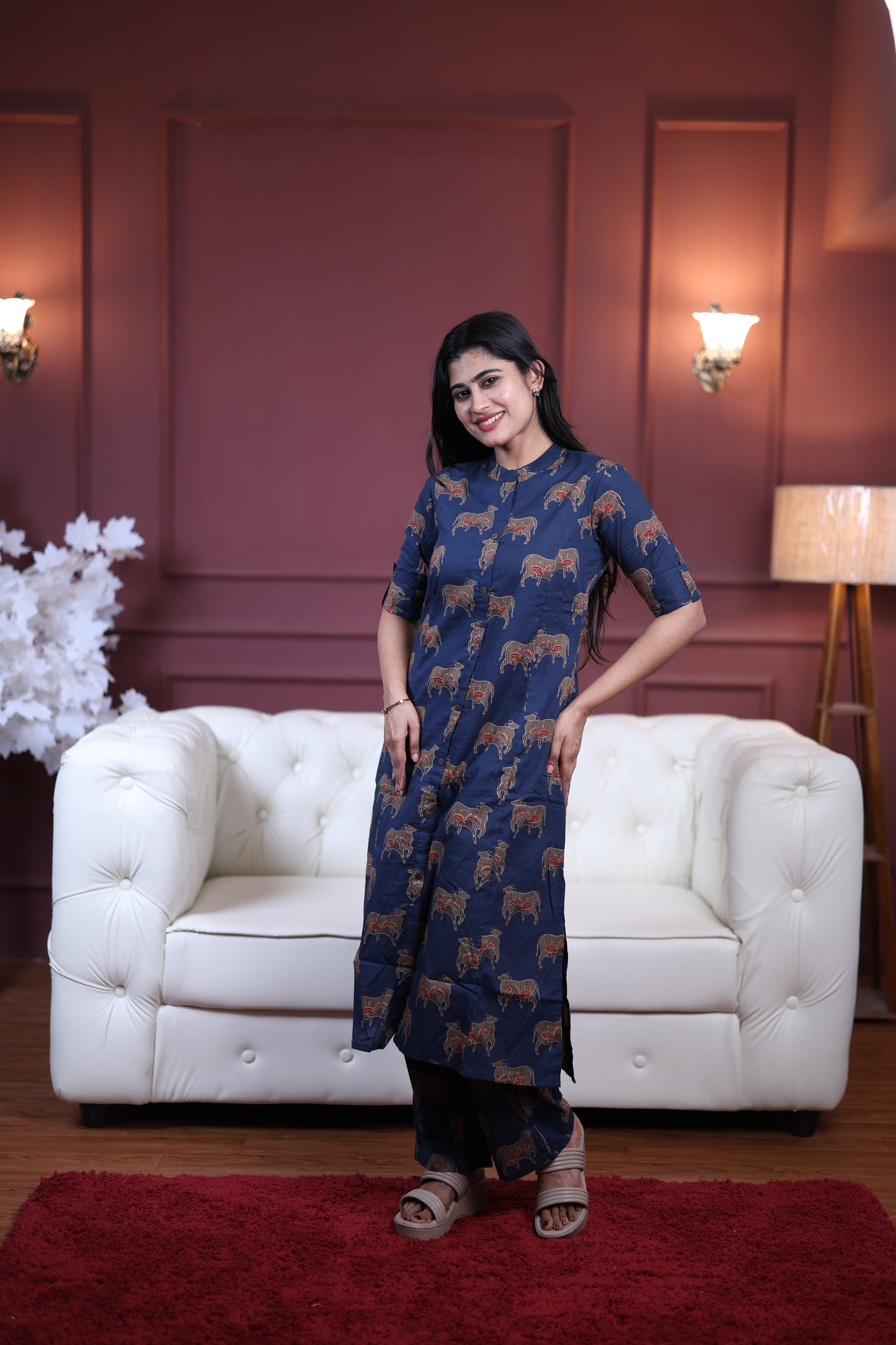 Premium Cotton Printed Coord Set (With Lining)-College/Office wear (Copy)