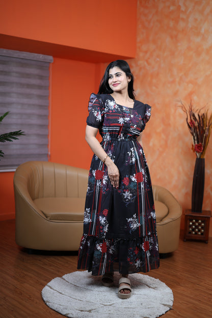 Georgette Frill Style Maxi (Non-Feeding)