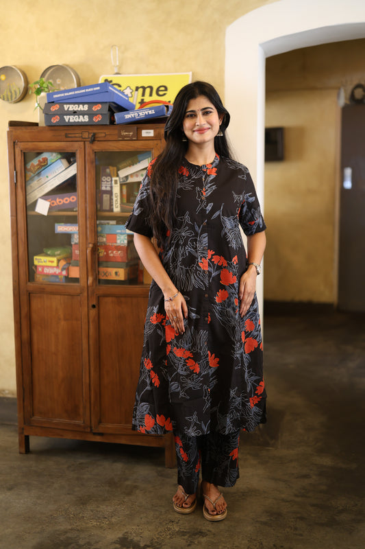 Premium Cotton Printed Coord Set- Feeding/Non Feeding (With Lining)