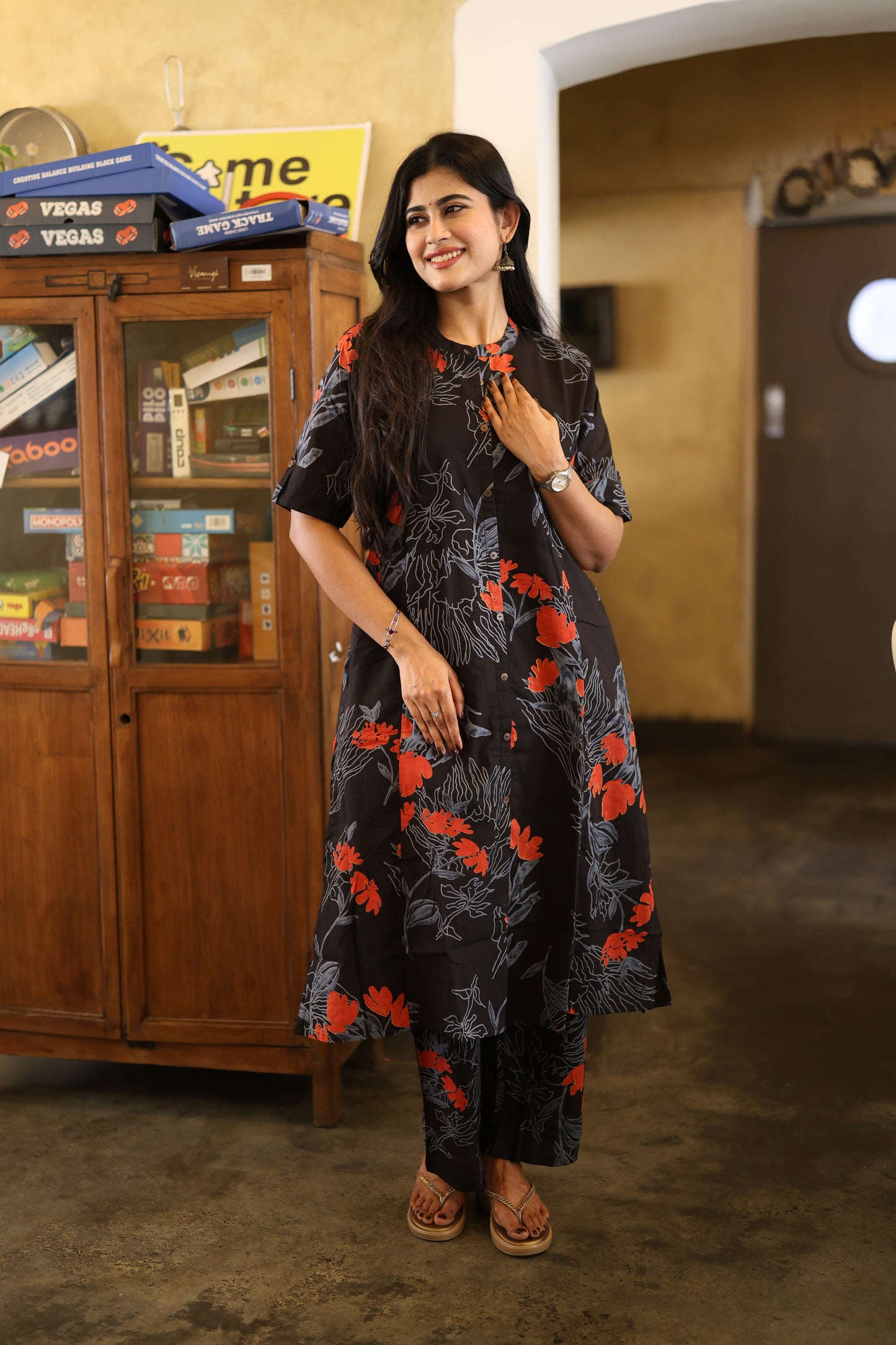 Premium Cotton Printed Co-ord Set for Women | Feeding & Non-Feeding | High Neck Cotton Set with Pockets