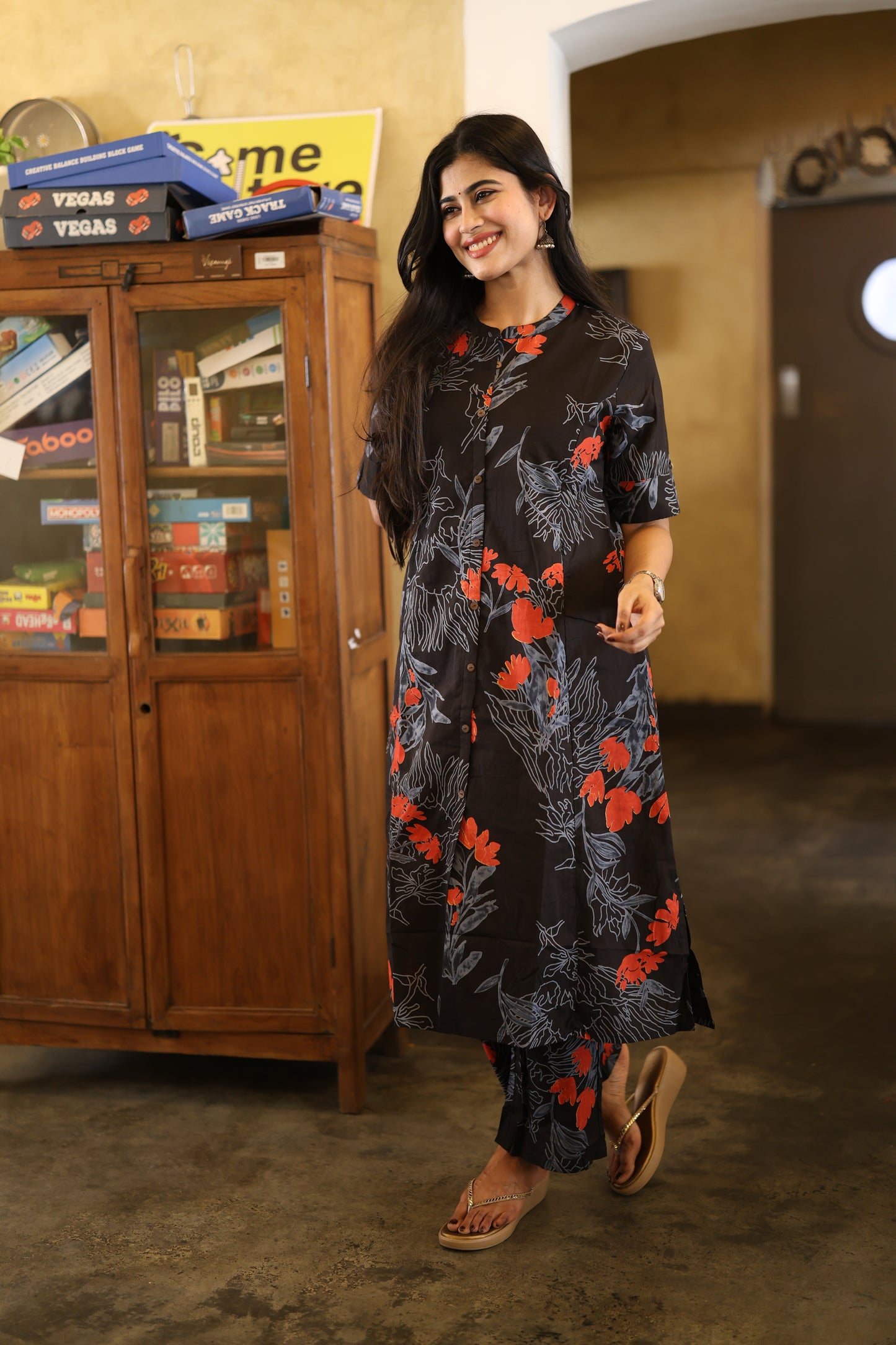 Premium Cotton Printed Co-ord Set for Women | Feeding & Non-Feeding | High Neck Cotton Set with Pockets
