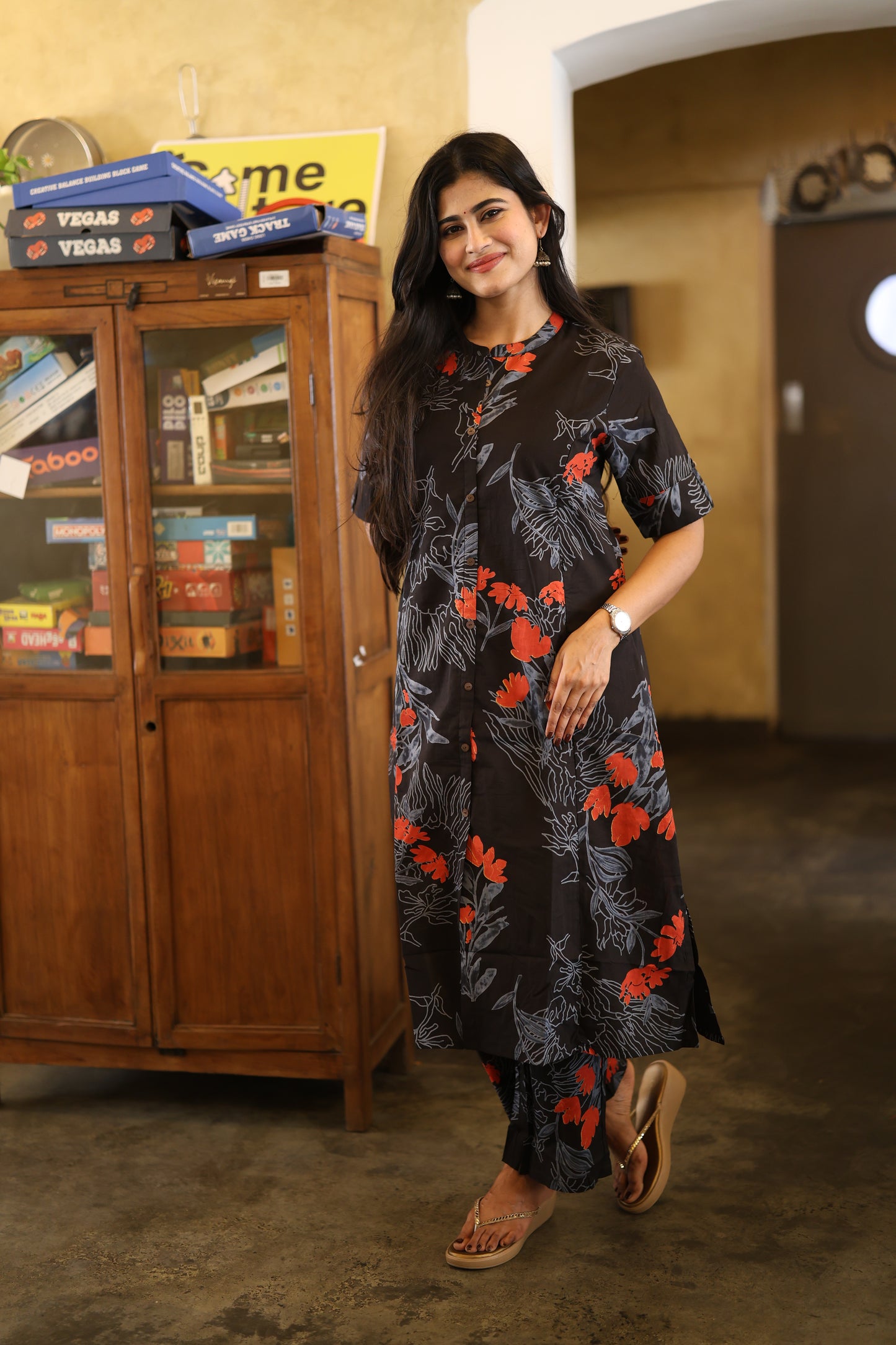 Premium Cotton Printed Co-ord Set for Women | Feeding & Non-Feeding | High Neck Cotton Set with Pockets