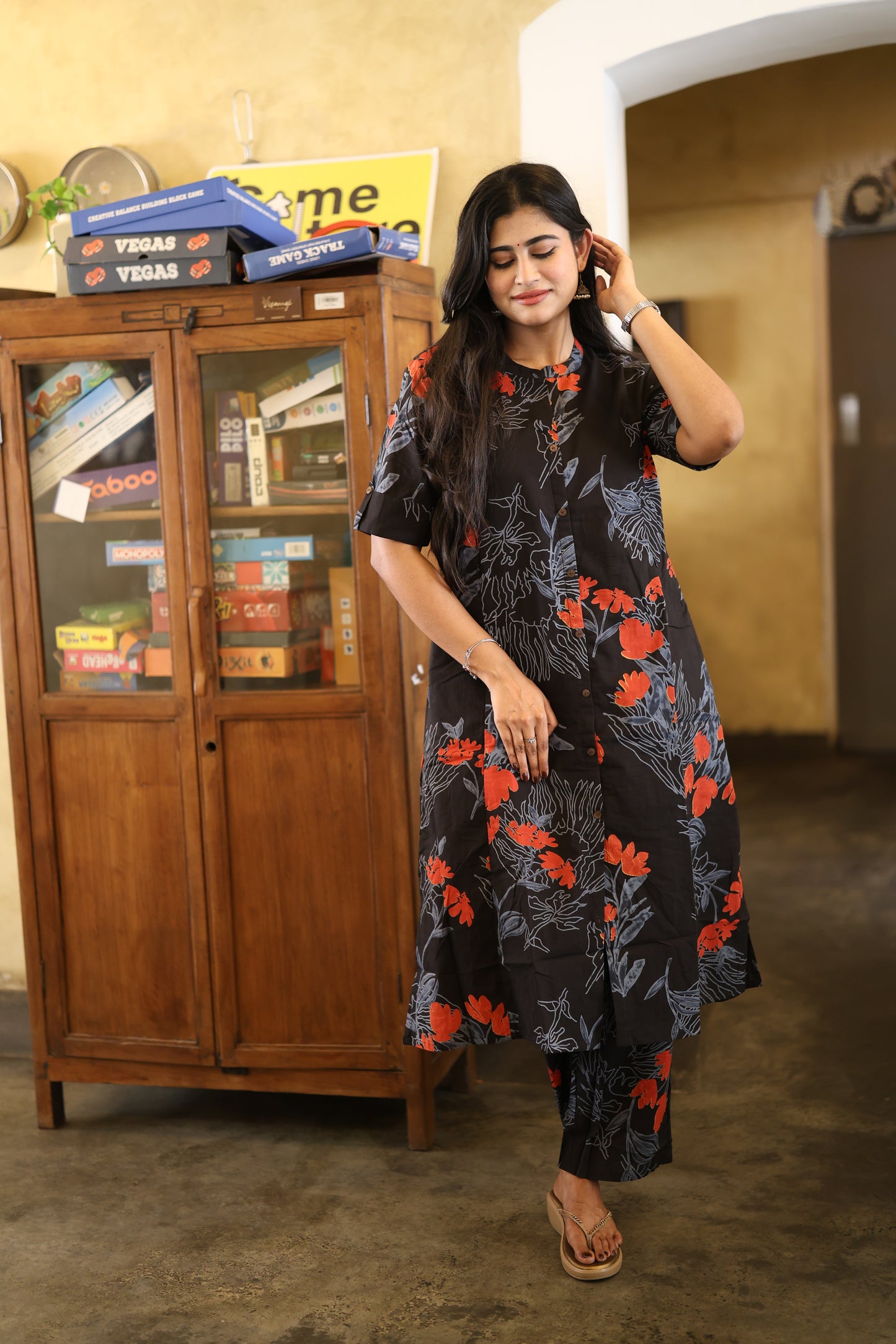 Premium Cotton Printed Co-ord Set for Women | Feeding & Non-Feeding | High Neck Cotton Set with Pockets