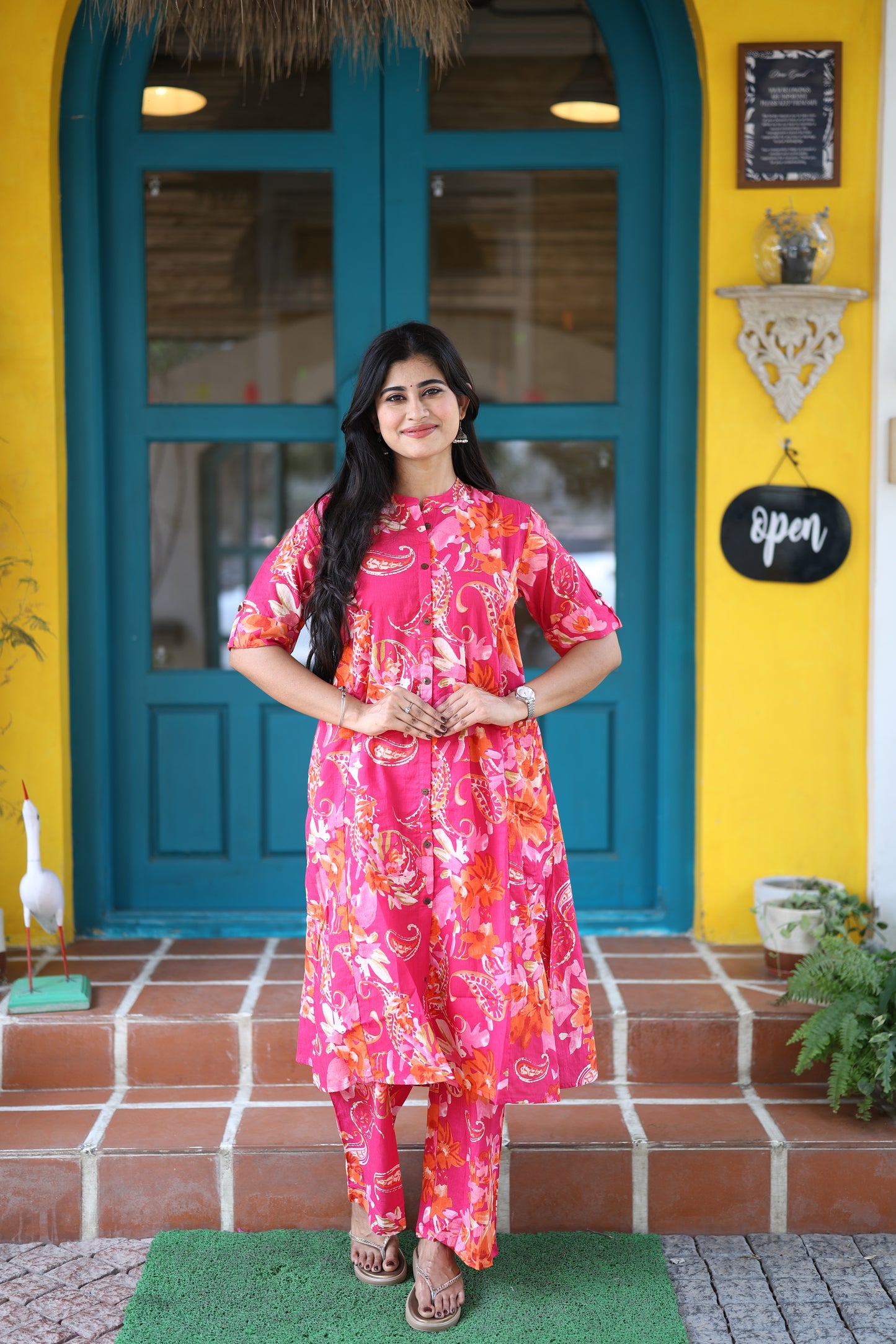 Premium Cotton Printed Coord Set- Feeding/Non Feeding (With Lining) FC0109