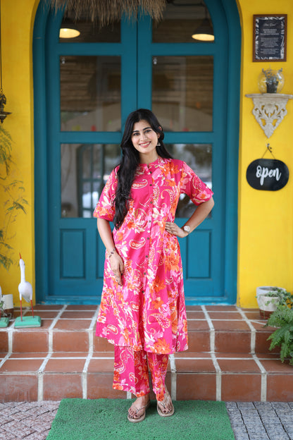 Premium Cotton Printed Coord Set- Feeding/Non Feeding (With Lining) FC0109