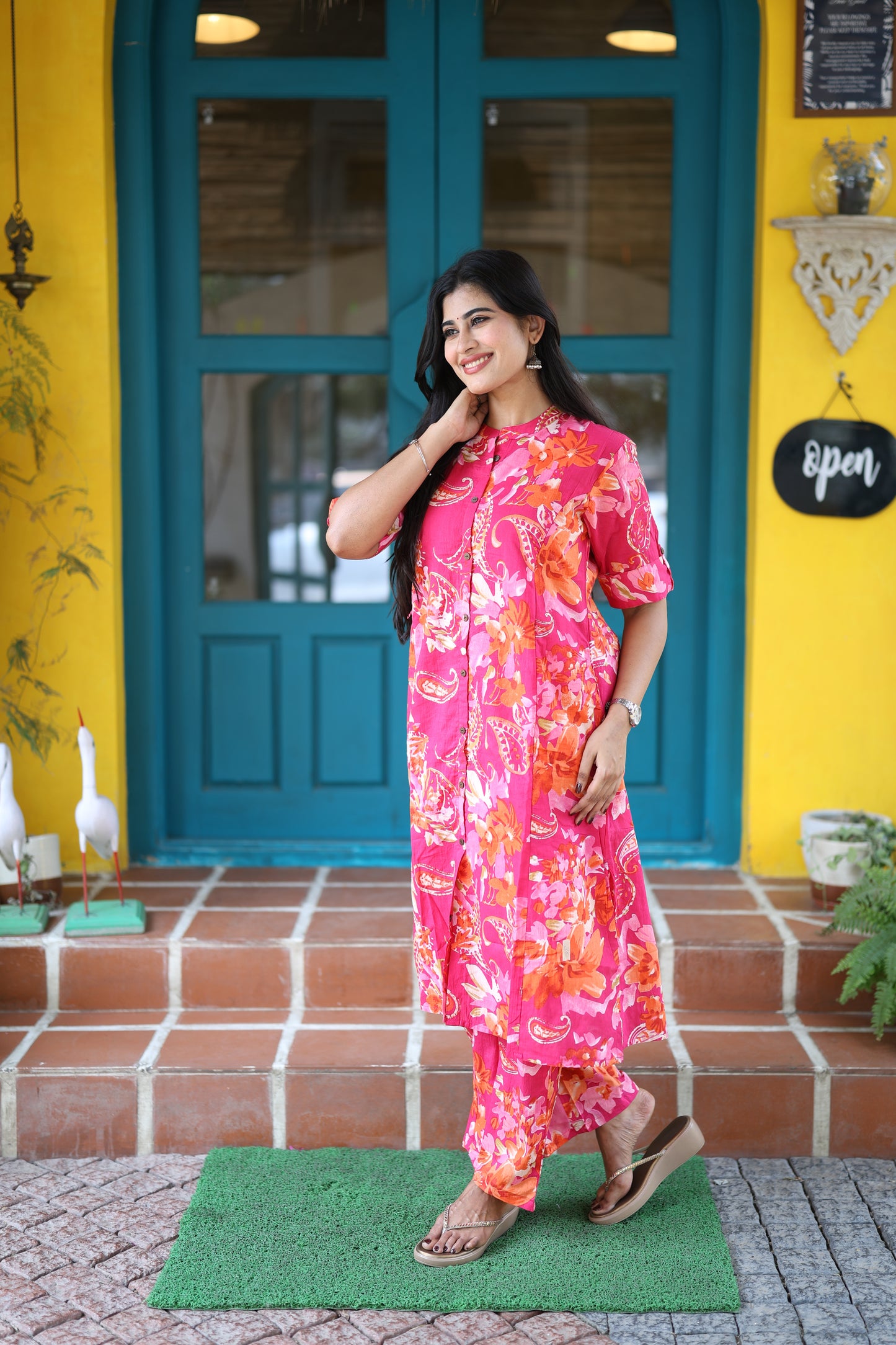 Premium Cotton Printed Coord Set- Feeding/Non Feeding (With Lining) FC0109