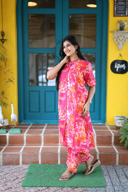 Premium Cotton Printed Coord Set- Feeding/Non Feeding (With Lining) FC0109