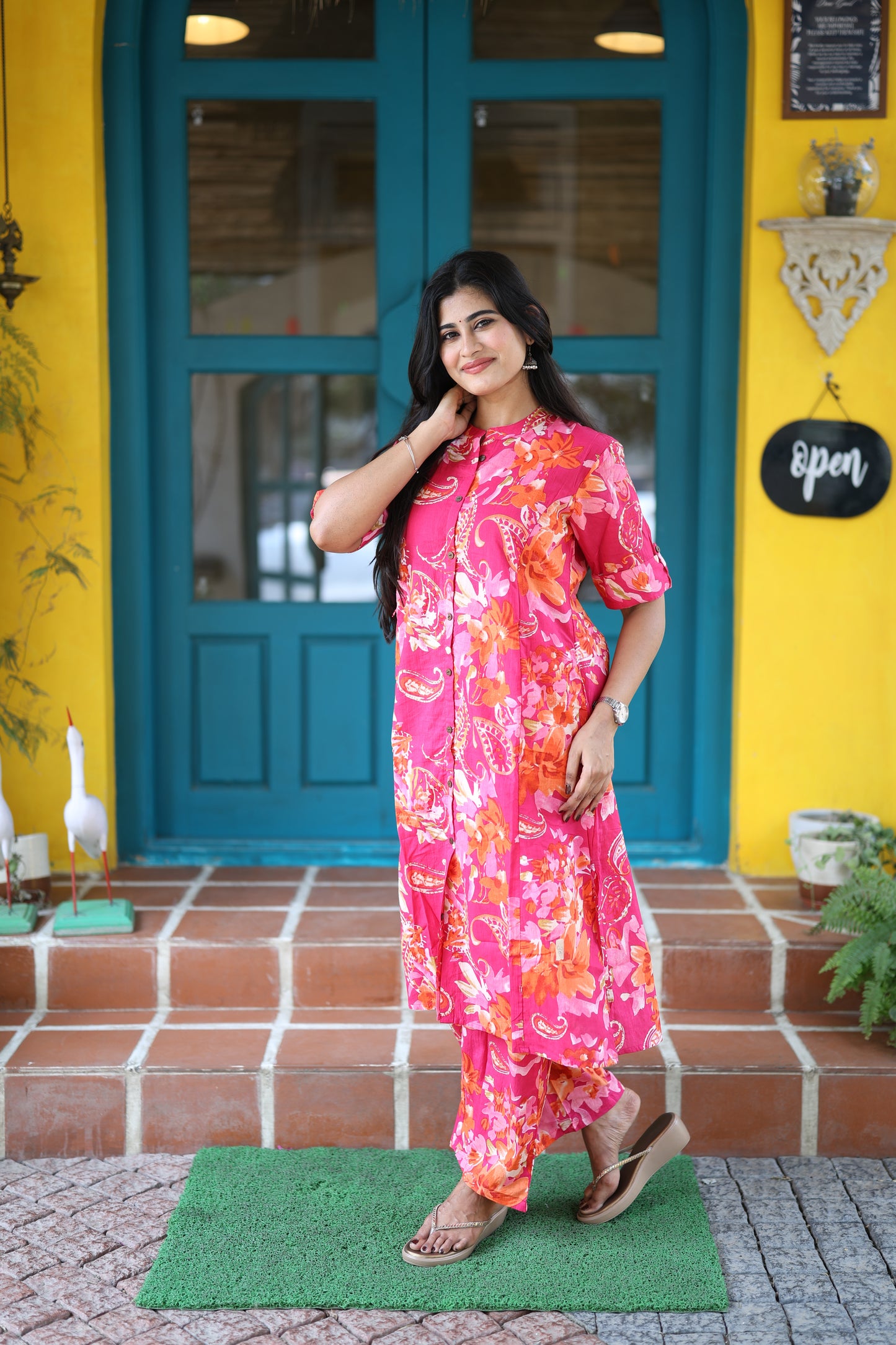 Premium Cotton Printed Coord Set- Feeding/Non Feeding (With Lining) FC0109