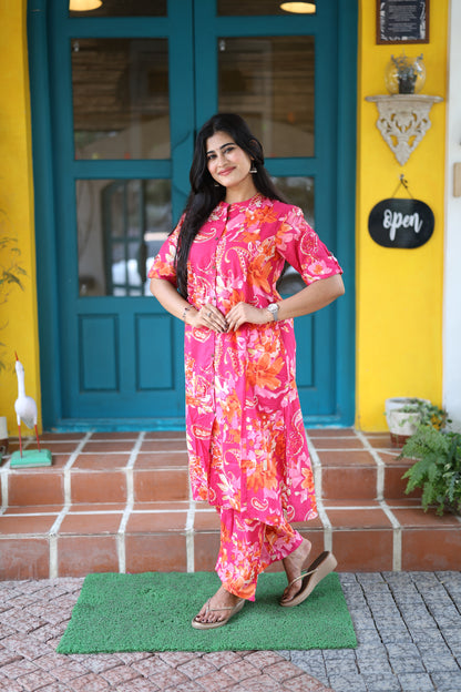 Premium Cotton Printed Coord Set- Feeding/Non Feeding (With Lining) FC0109