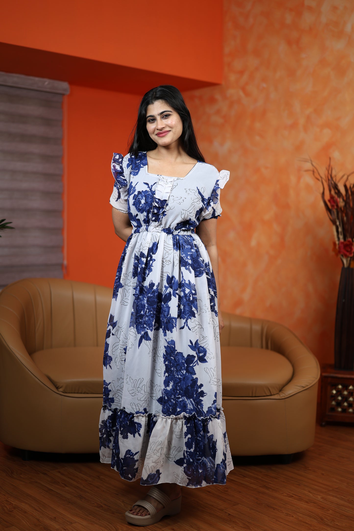 Georgette Frill Style Maxi (Non-Feeding)