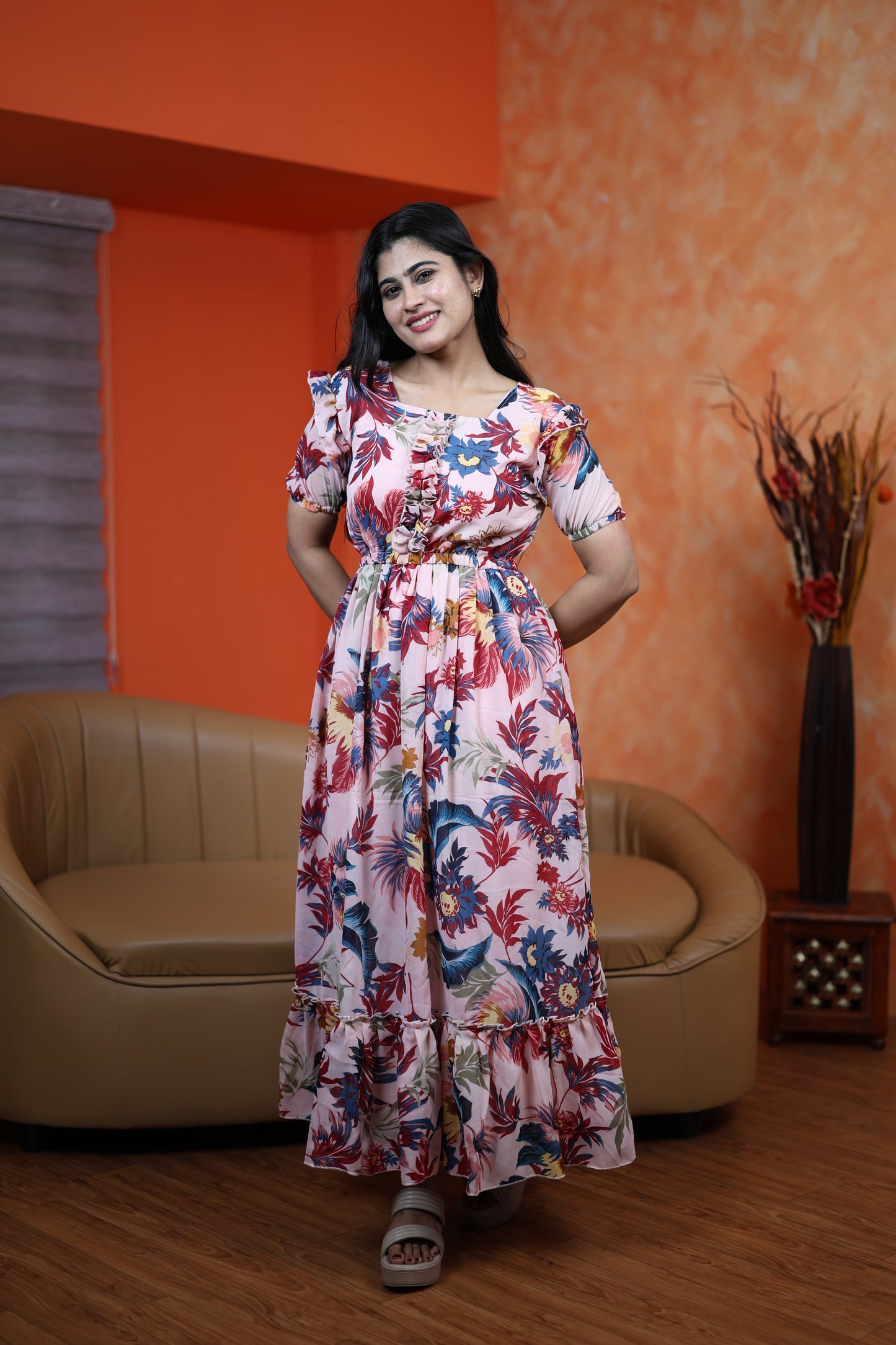 Georgette Frill Style Maxi (Non-Feeding)