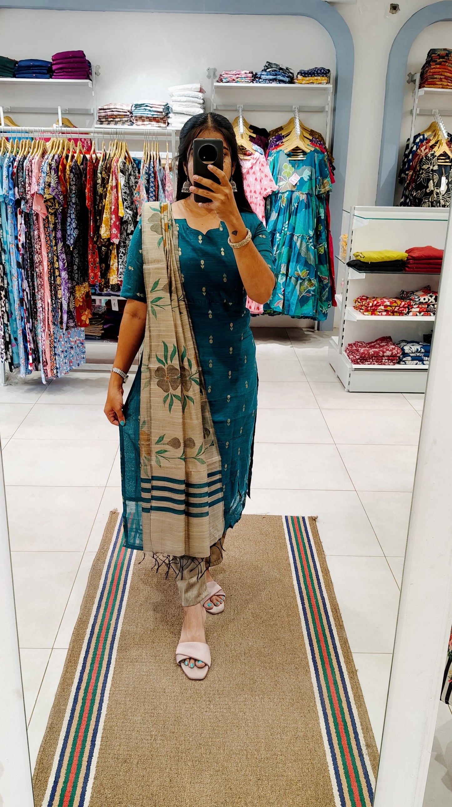 Premium Raw Silk Salwar Set-(Top,Bottom,Duppatta)- Feeding (With lining)