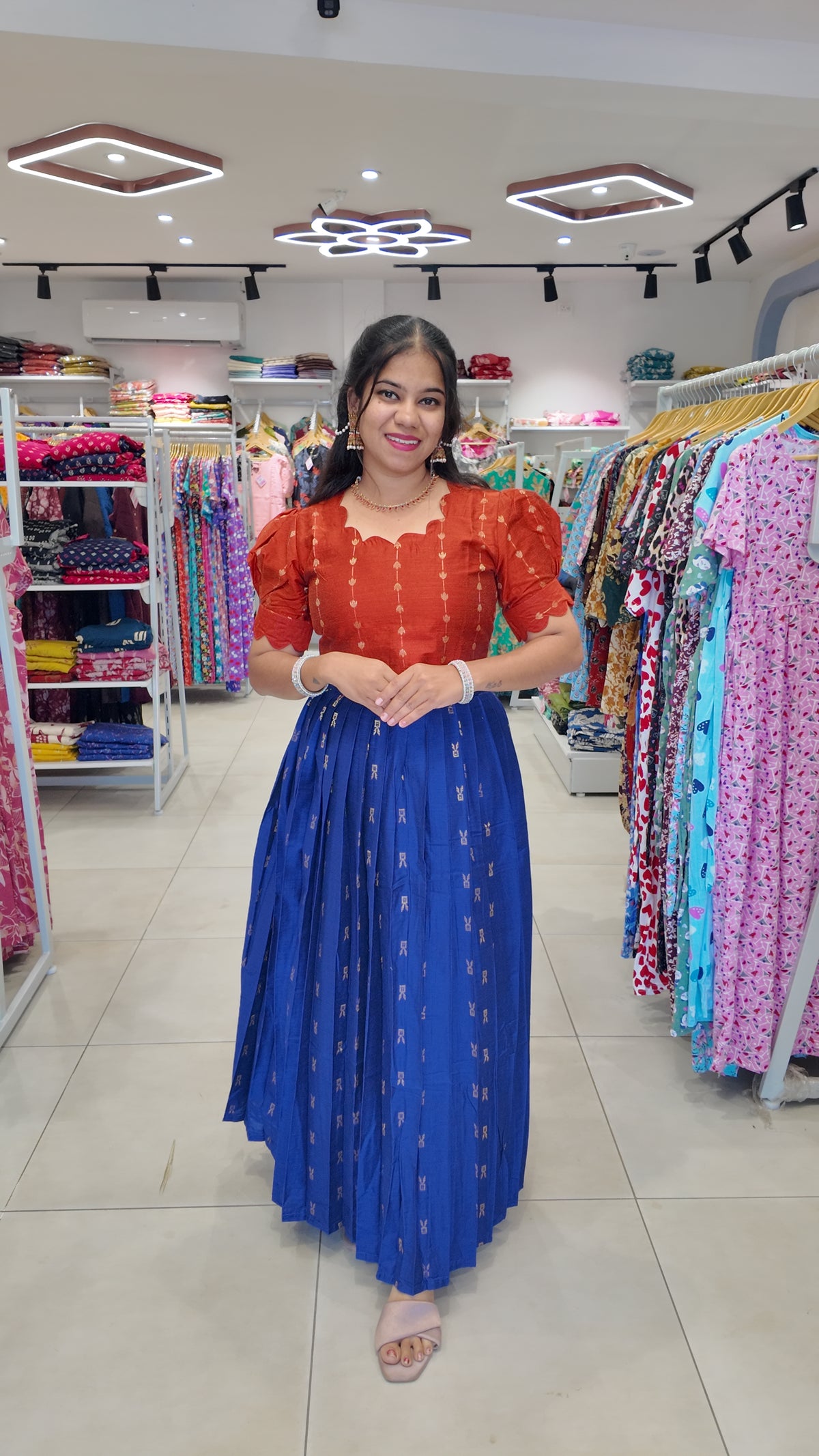 Nila-Crop Top and Skirt (With Lining)