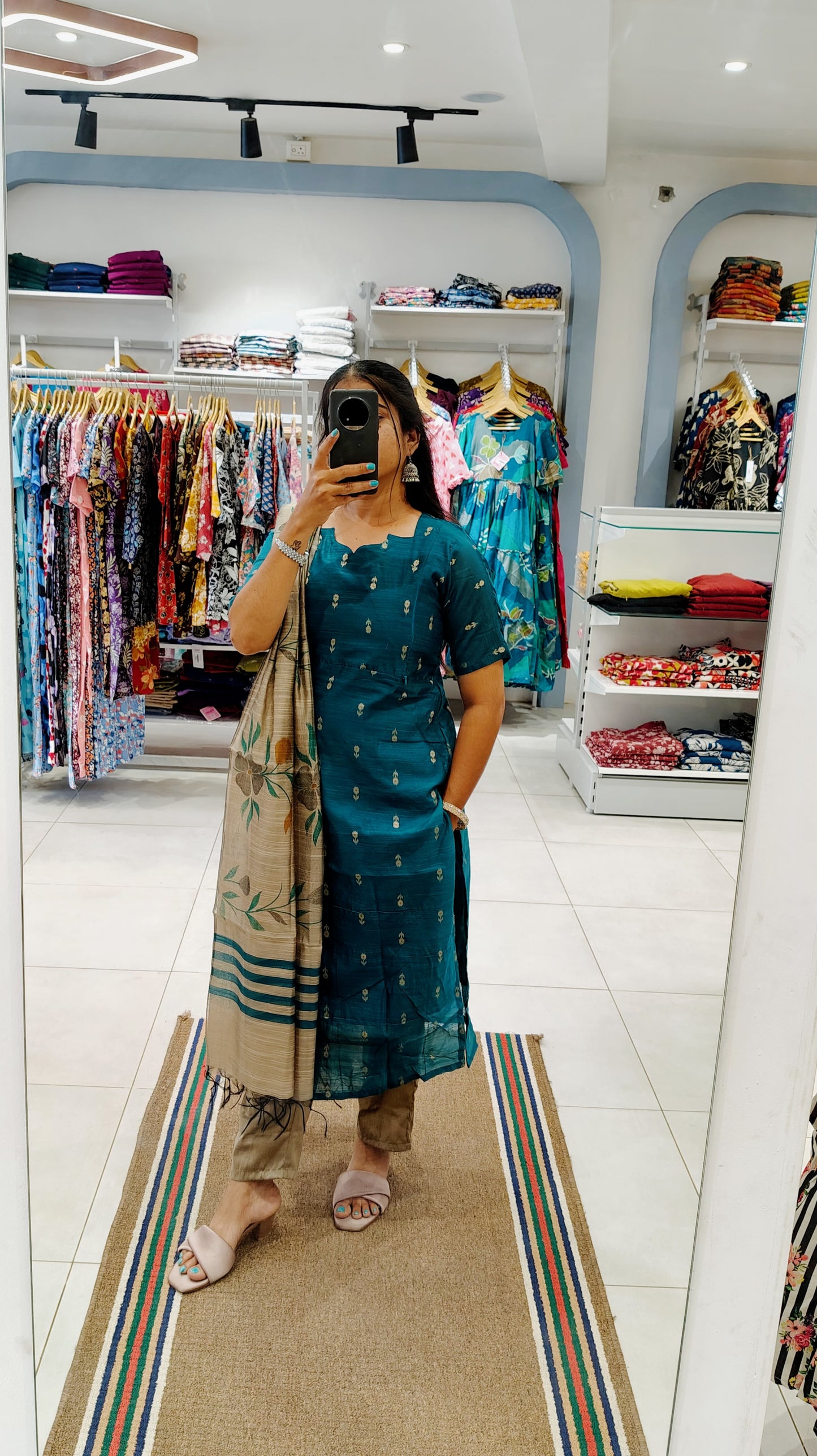 Premium Raw Silk Salwar Set-(Top,Bottom,Duppatta)- Feeding (With lining)