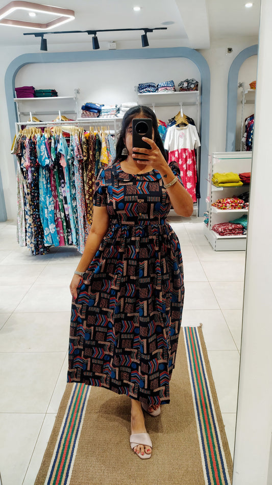 Premium Cotton Maxi with CENTER Button (Openable)