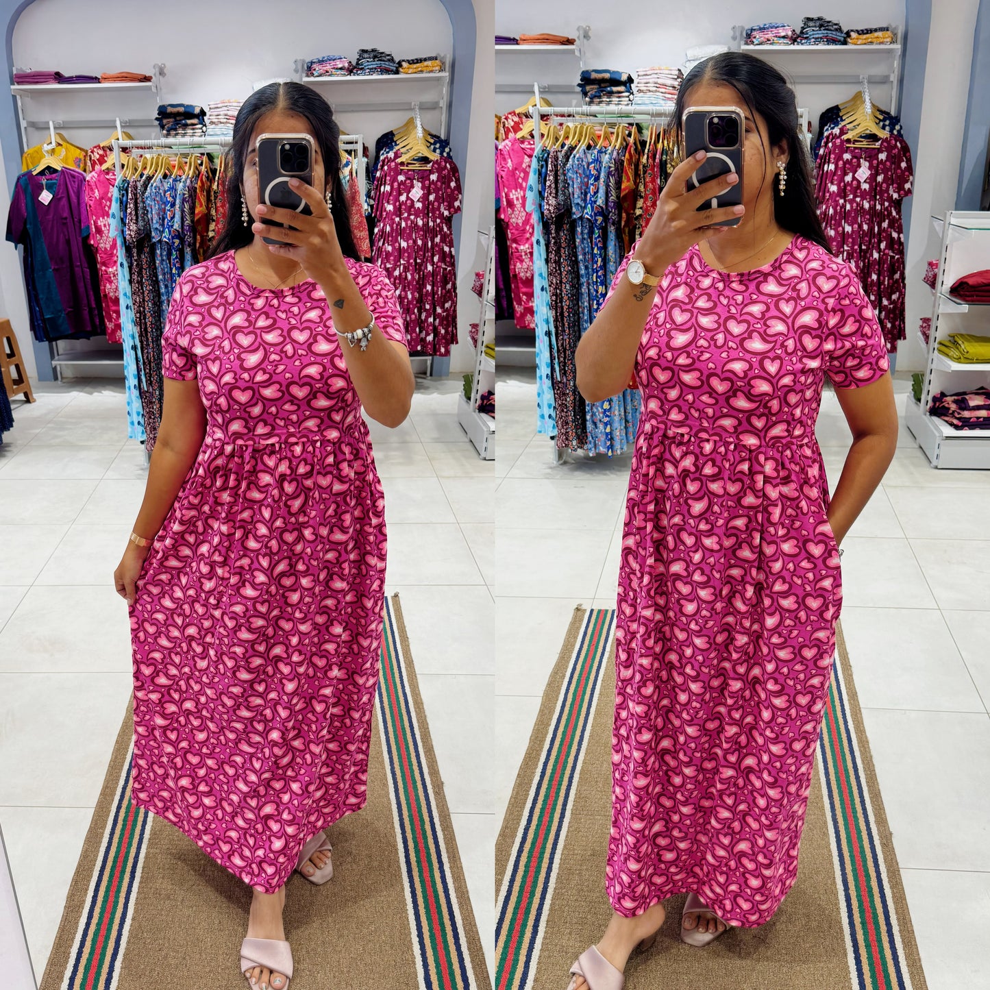FLR053 Zipless maternity/feeding Loungewear Maxi Pull up Model | Buy 3@1200+ship