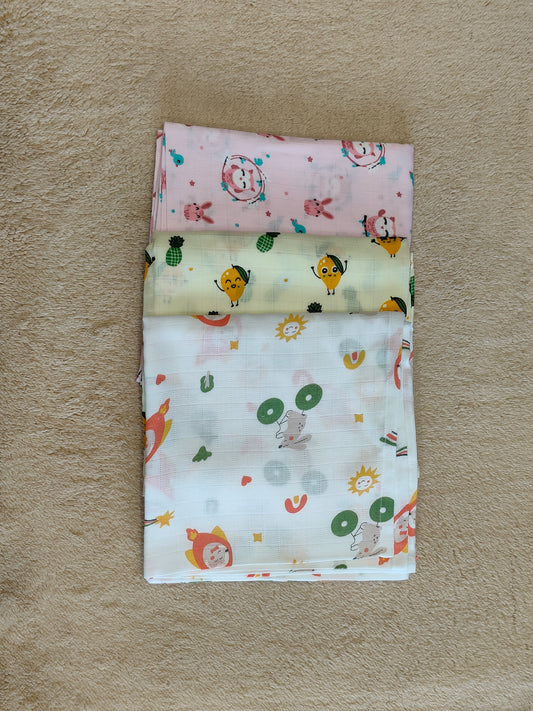 Muslin Baby Swaddles 3 piece combo @899