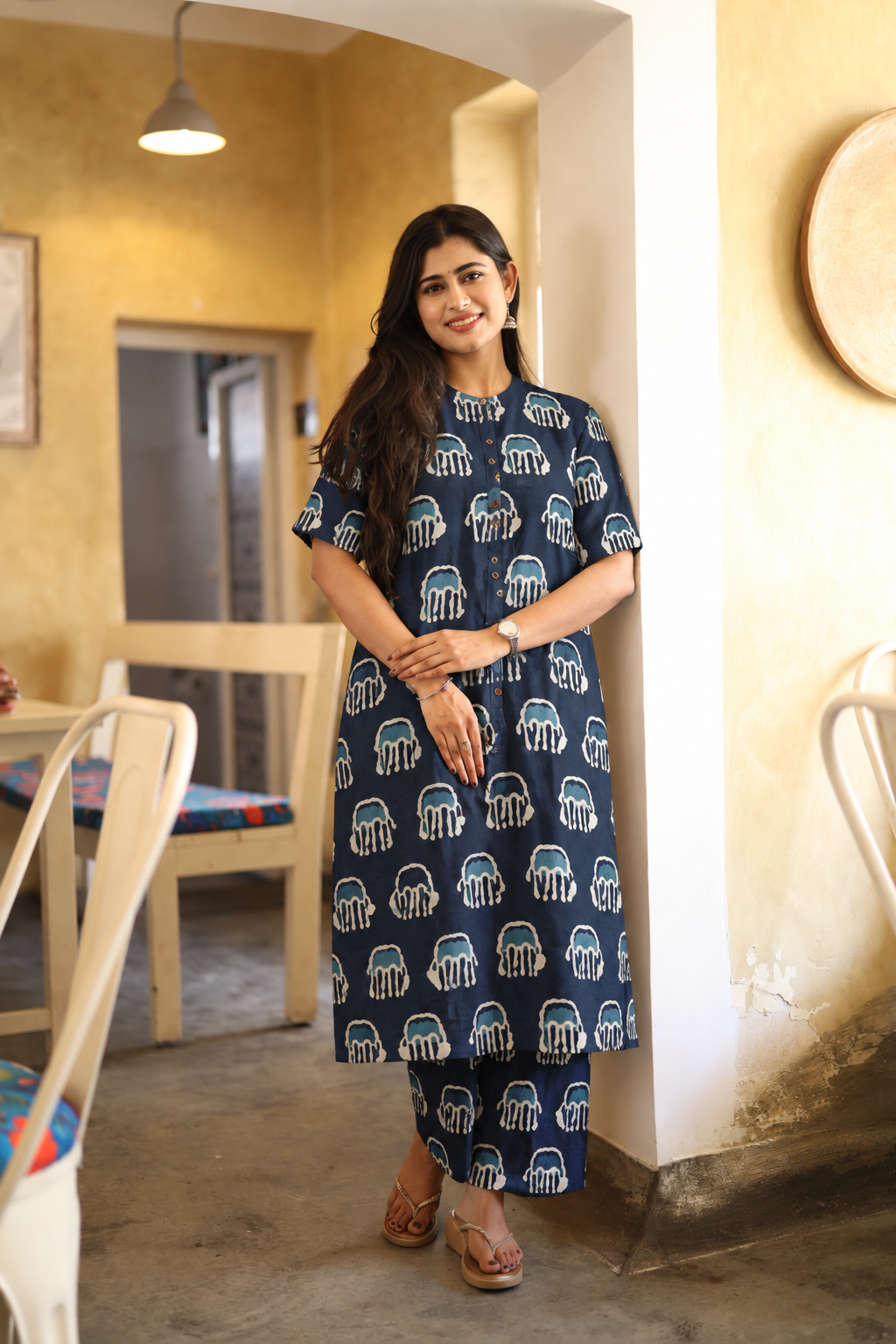 Premium Cotton Printed Coord Set (Without Lining)-College/Office wear