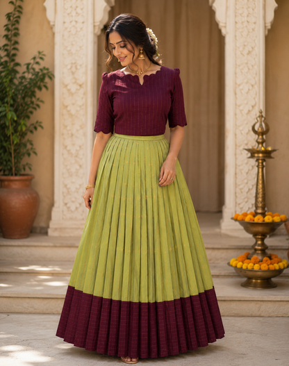 Nila-Crop Top and Skirt FC0345