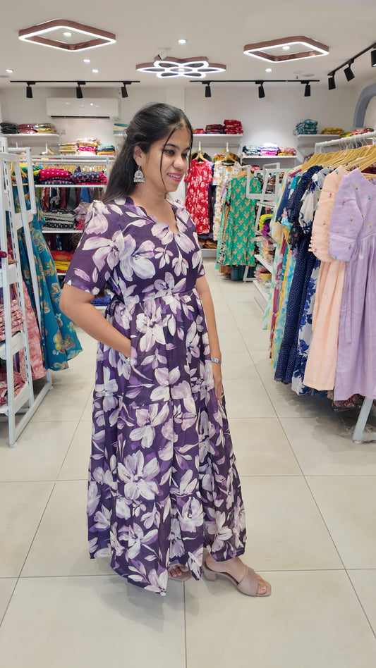 Premium Linen Cotton Maxi ( with cotton Lining ) [Exclusive Non-Feeding]