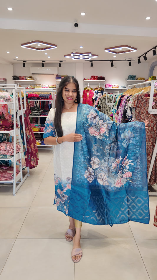 Premium Tissue Digital Printed  Kurti and Dupatta Set FC0133