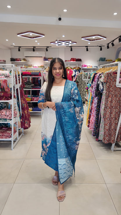 Premium Tissue Digital Printed  Kurti and Dupatta Set FC0133