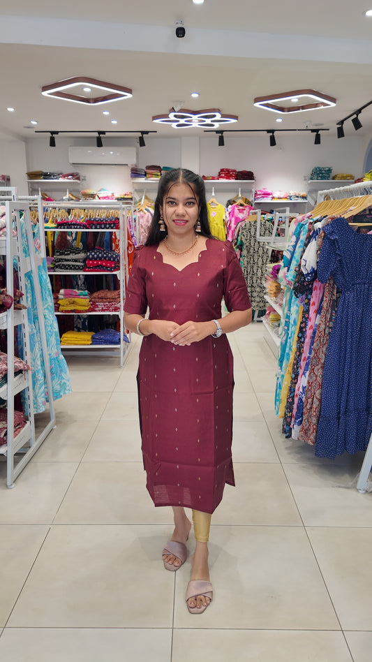 Premium Raw Silk Kurti (With Lining) Non-Feeding