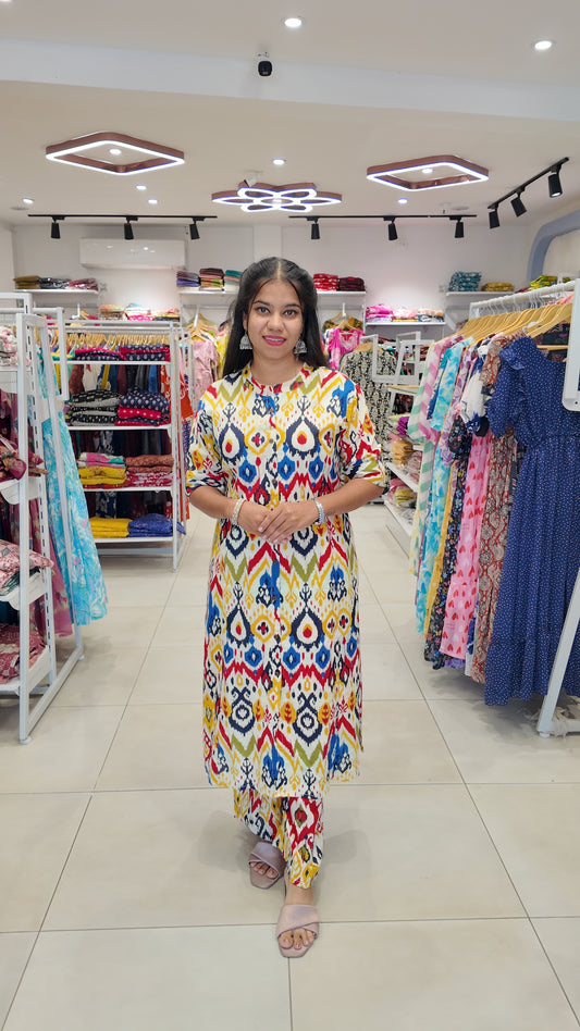 Premium Cotton Printed Coord Set- Feeding ONLY(With Lining)
