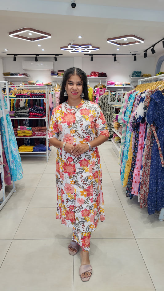 Premium Cotton Printed Coord Set- Feeding ONLY(With Lining)